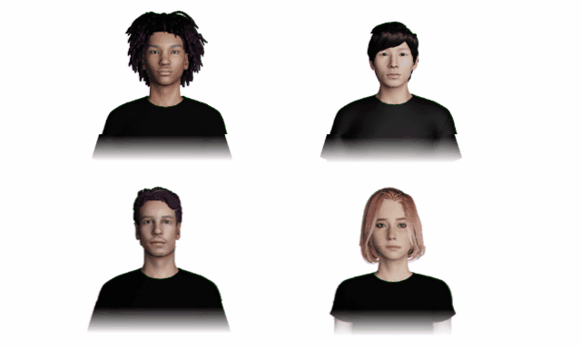 GIF of different graphical people