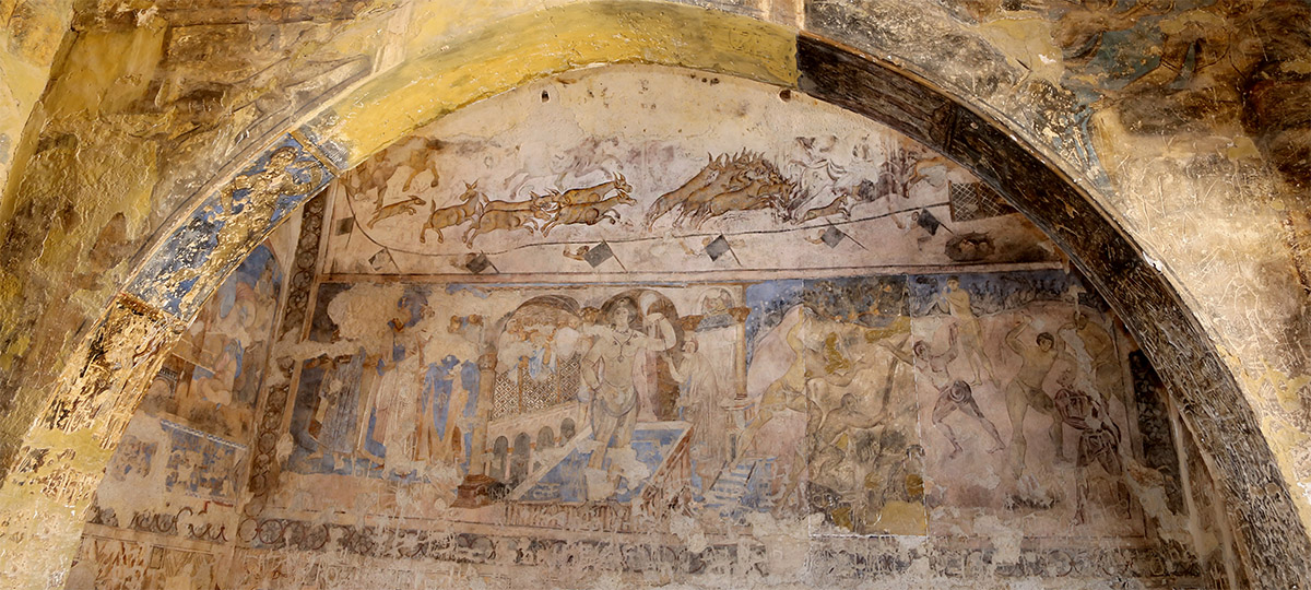 Photograph of restored fresco at Qusayr ‘Amra