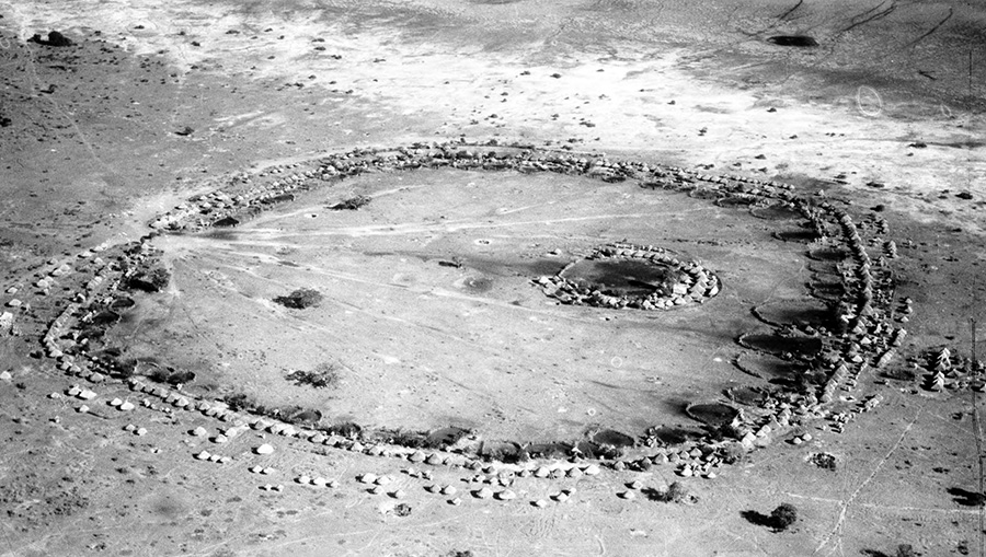 Ba-ila settlement on the Kafue River, aerial photograph, from 1937. Source: archives of the University of Wisconsin-Milwaukee